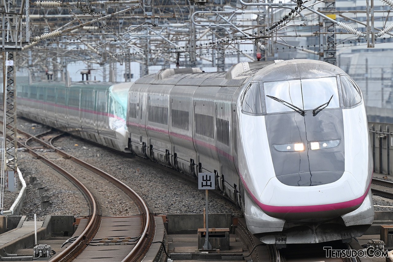 初代「こまち」車両のE3系（手前）