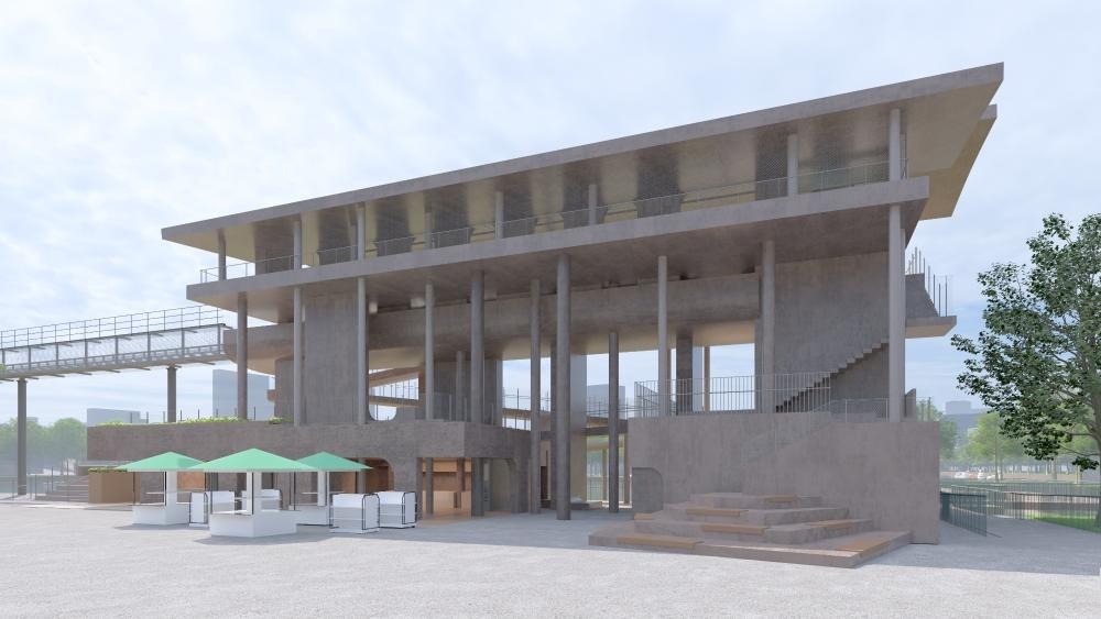 三層樓的西園車站（圖像）